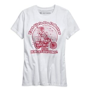 Harley-Davidson White Tee with Red Accents